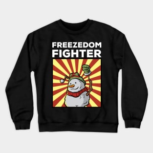 Vintage Snowman Freezedom Fighter Pun Resist Revolution Crewneck Sweatshirt